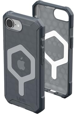 URBAN ARMOR GEAR UAG Designed for iPhone 17e / iPhone 16e Case Essential Armor - Compatible with MagSafe Rugged Military Grade Drop Proof Clear Protective Cover, Translucent Ash