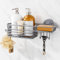 TAILI Mensola da doccia con ventosa con ganci e porta sapone, resistente, organizer per doccia da bagno, senza foratura, per interni da parete, accessori da cucina, grigio