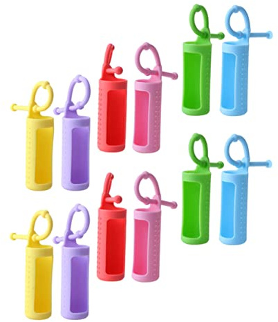 Vaguelly 12pezzi Copertura in Silicone Per Bottiglie Manicotto Protettivo Flessibile Per Bottiglie Cordino Resistente Per Trasporto Quotidiano e Organizzazione
