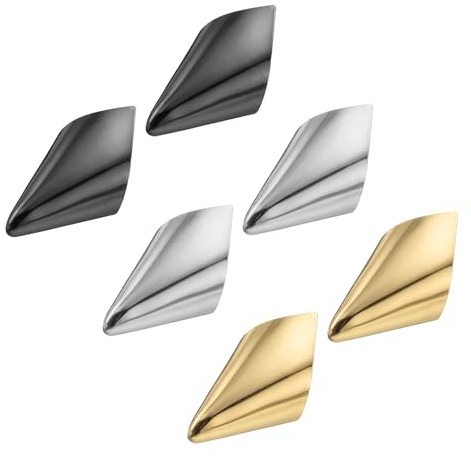 QUARKZMAN 6 uds Protectores Metálicos Dorado/Plateado/Negro 32mm | para Puntas de Tacones, Cubiertas Duraderas para Punteras de Zapatos, Reparación y Protección