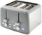 4 Slice Stainless Steel Toaster - Grey - Variable Width Function - Cancel/Reheat/Defrost functions - High Lift Eject - Removable Crumb Trays