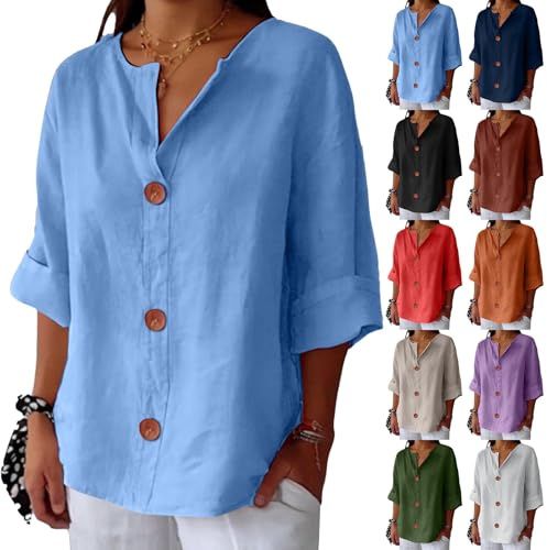 Linneblus damer sommar 2025 elegant bomull linne t-shirt kortärmade blusar dam överdimensionerad t-shirt fritid lång blus linneskjorta stora storlekar blus linne toppar linneskjorta muslin blus