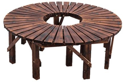 BZJPRFC Banco De Árbol Envolvente, Redondo De Madera Maciza, For Patio Exterior, Capacidad De 400 Kg, For Decoración De Patio, Parque Y Césped.