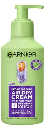 Garnier Curl Cream, Method for Curls Air Dry Cream, Leave-In Conditioner for All Curl Types & Type 4 Coils, Anti-Frizz & Long-Lasting Definition, Vegan, 260ml