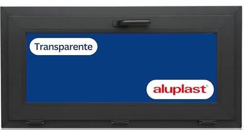 Ventana PVC Reforzada Gris Antracita | Cristal Climalit | Perfil Aluplast | Entrega 24/48h (1000x500 Transparente)