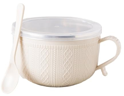Celuicion Grand bol à soupe avec couvercle pour thé, Noël, avoine, déjeuner, nouilles et sandwich 740 ml