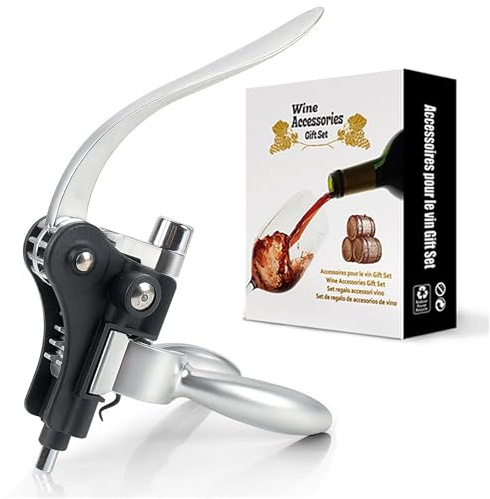 Xiciki Sacacorchos, abridor de botellas de vino, sacacorchos manual con bomba de palanca en forma de conejo y tornillo antiadherente, diseño ergonómico de aleación de zinc para una fácil apertura de