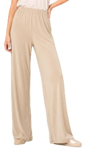 Julie d'Orleac Pantalon femme confortable et élégant. Droit fluide avec élastique à la taille. Ne se froisse pas. Idéal pour les voyages et le bureau.