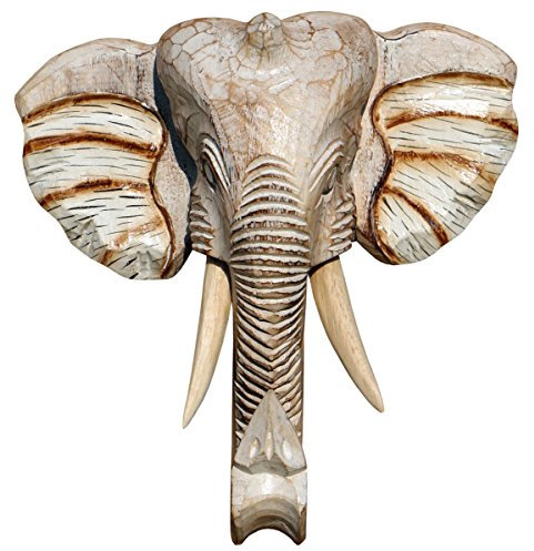 Schöne Elefant Holz Maske Kopf Afrika Elephant Handarbeit Bali Maske48.30hell
