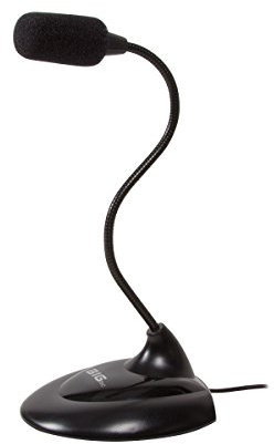 BIGtec Mikro Mikrofon PC Computer Laptop Smartphone Handy Tablet Stand-Mikro Standmikrofon Standfuß Ständer Mic Micro Tisch Büro Office Studio Spiele VoIP 3,5mm Klinke Flexibler Schwanenhals
