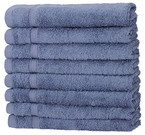 8er Gästetücher Rauchblau | 50% Bambus & 50% Baumwolle | ÖKO-TEX Standard Zertifiziert | Nachhaltige Premium Qualität 450 g/m²