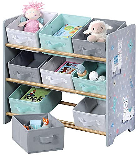 Kesper | Aufbewahrungsregal, Material: Faserplatte, Maße: 65 x 30 x 60 cm, Farbe: Weiß/Mint/Grau | 17706 13