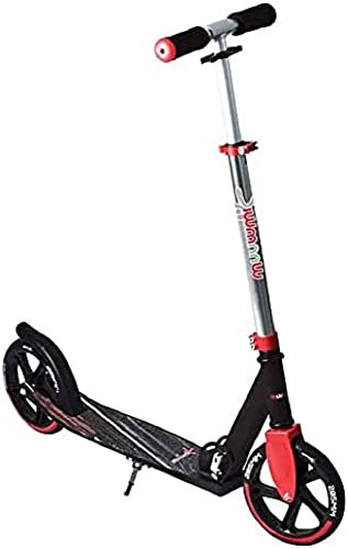 muuwmi Aluminium skoter – sparkcykel, 205 mm, ABEC 7, GS-testad, höjdjusterbar, XL-däck, röd