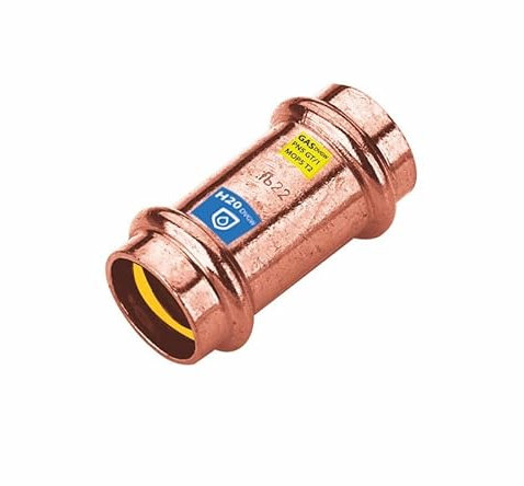 Sanpro CUPRESSK Raccord à sertir en cuivre - Manchon - Taille V 15 (raccord à compression en cuivre, gaz, eau potable, chauffage, sanitaire, tuyau en cuivre)