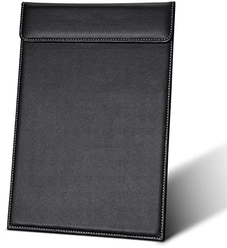 GORESE Portapapeles de piel A4, A4, con clip magnético, para carpetas de conferencias, oficina, aula, restaurante, bar, cafetería, etc