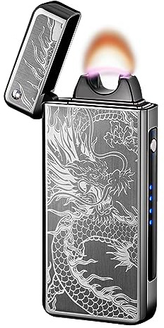 GADATOP Rechargeable Dragon Lighter Romantic Projection Stone, Windproof Arc Electric USB Plasma Lighter,Flameless Cool Lighters Gadget Lighters Gifts for Men Dad Him(Black Dragon)