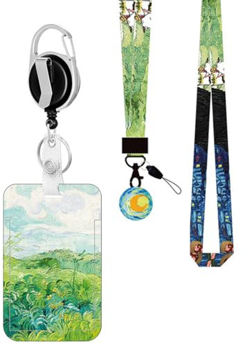 Porta Tarjetas Identificativas, Lanyard con Tarjetero, Lanyard Tarjeta Colgante, ID Card Badges Holder Extensible con Cordón para el Cuello de la escuela, oficinas（cielo estrellado）