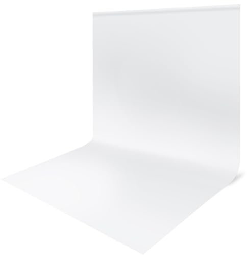 JEBUTU Sfondo fotografico bianco, 3 x 6 m (9,8 x 19,6 ft), grande sfondo fotografico pieghevole, bianco, in poliestere lavabile, per fotografia, televisione, zoom, YouTube, video, televisione