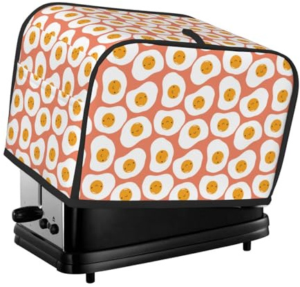 Housse pour grille-pain à 2 tranches, housse amusante pour grille-pain à œufs au plat avec poches pour cuisine, housse pour petits appareils électroménagers et protection contre les empreintes