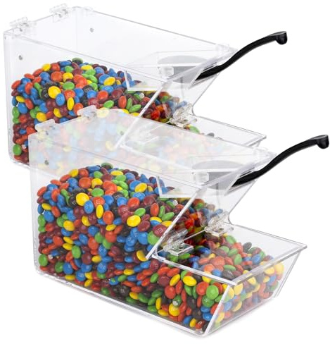 Inevibe 2 Pack Candy Bin Topping Dispenser, Bulk Sprinkle Container (2)