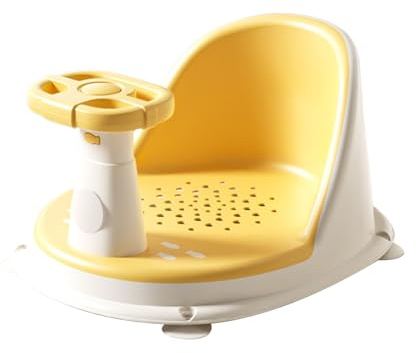 Silla Baño Bebé - Asiento Para Tina Niños +6 Meses, Soporte Ducha Antideslizante Con Ventosas Y Juguete Volante, Apoyo Seguro Cómodo | Taburete Portátil Para Estabilidad En Bañera