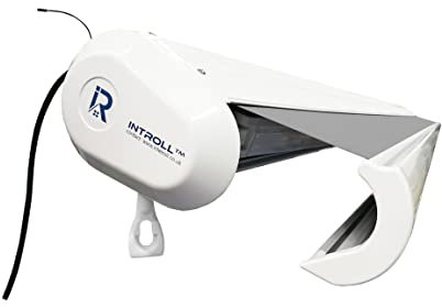 INTROLL INT500 - Toldo eléctrico de casete completo retráctil, motorizado para jardín, patio, control remoto, aleación de aluminio inoxidable, tela acrílica/poliéster para resistencia al agua y al