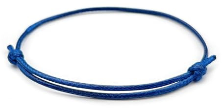 EVEMATE [2 Stück] Dezentes einfaches Armband | Handgemachtes dünnes Surfer Band aus gewachster Baumwolle | Geschenk Freundschaftsarmband | Viele Farben (Dunkelblau)