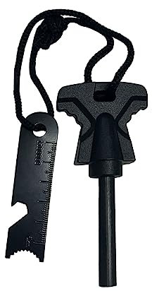 winbest Survival Fire Steel, Survival Flint and Steel Fire Starter Kit, Magnesium Ferrocium Rod Firesteel, Flint Striker Fire Starter for Travelling Camping Hiking