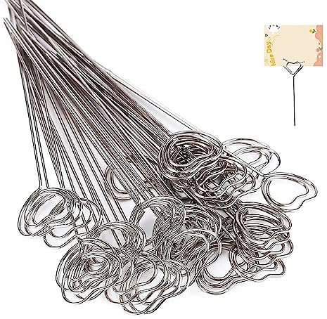 Fotohalter Aus Metall, Kartenhalter in Herzform, 30 PCS Metall Fotohalter, Metalldrähte Memo Clip, Tischnummer Clip, Memohalter Klammer, Memohalter Herz