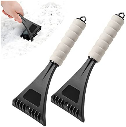 JNNJ 2 Stück Winter Autoscheiben Schneeschaufel, Eiskratzer Kratzer Auto, Zubehör für Autos, Benutzt für Eiskratzer für Autos Windschutzscheibe Heckscheiben(Schwarz)