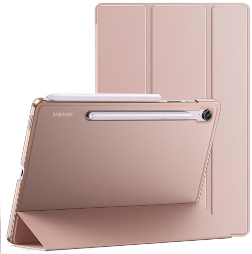 JETech Skyddsfodral för Galaxy Tab S10 Lite/S10 FE/S9 FE 10,9, Rosa Guld | Tunn Genomlysande Baksida, Tri-Fold Stativ, Stöder S Pen-Laddning, Automatisk Väckning/Sömn, Tunt och Stötsäkert
