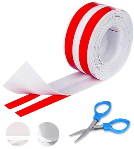 HonexCesng Joint Silicone Blanc Salle de Bain, Joint Salle de Baignoire, Ruban D'étanchéité, Anti-Moisissure et Imperméable, Ruban Adhésif pour Cuisine, Salle de Bain, Coin de Mur, Toilette