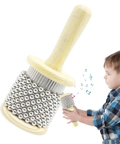 aus für die Hand – Schlaginstrumenten-Set aus Edelstahl, Perlen aus Edelstahl, Schlaginstrumente Shaker | Instrument klassische Holzklaviere Rhythmusstäbe Eiershaker für Erwachsene