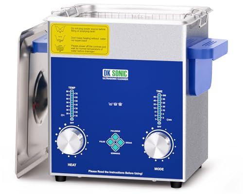 DK SONIC 2L Limpiador Ultrasónico, 60W Limpiador Ultrasónico Comercial de Joyas con Temporizador Codificado, Calentador y Cesta, Multiusos para Joyas, Gafas, Cadenas y Relojes.