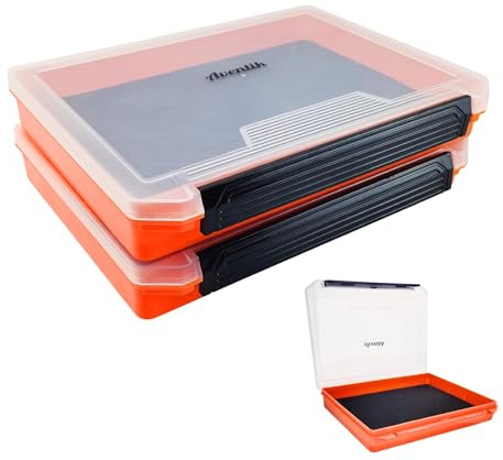 Aventik Fishing Tackle Box Slit Foam Case Jig Box Head Hooks Spinners Spoons Storage Tackle Tray (Orange-3501 lure box)