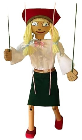 Goldilocks Marionette - An Animated Wooden Fairytale Figure – Marionette WITH Display-stand
