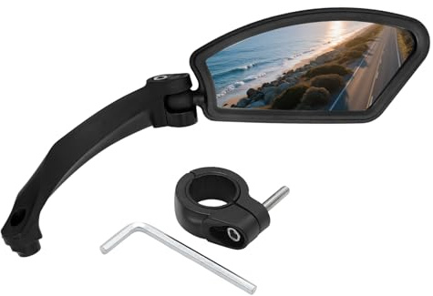 JUUDDENPARTS Right Square Bicycle Rearview Mirror, Resistant Stainless Steel Mirror, Replacement for Mountain Bikes Road Bikes E-bikes Handlebar Mirrors