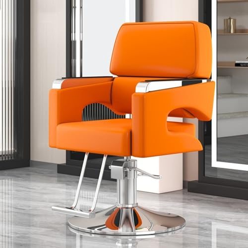Asiwnshw Chaise de barbier hydraulique d'art Moderne, Chaise de Salon pour Coiffeur, Chaise de Coiffure pivotante à 360 degrés, Chaise de Spa de beauté pour Salon de Tatouage à Hauteur réglable(N)