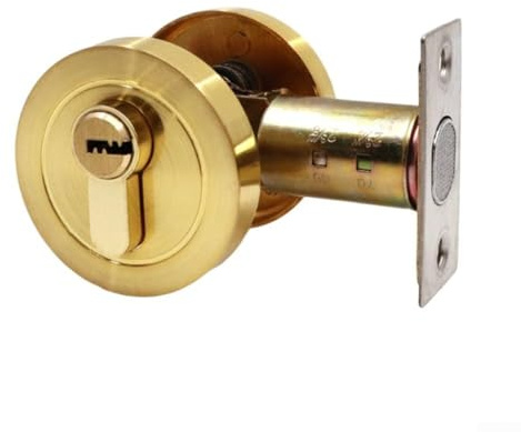 Floweringbeter Invisible Indoor Door Lock with Key, Concealed zinc Alloy Auxiliary Lock Designed to Secure Home, Office, and Hotel Doors with Width Above 35mm (Gold)