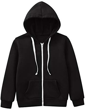 Veste d'hiver pour garçon - Imperméable - Long sweat à capuche - Manches longues - Veste historique - Romans d'amour occidentaux, Noir , 9-10 ans