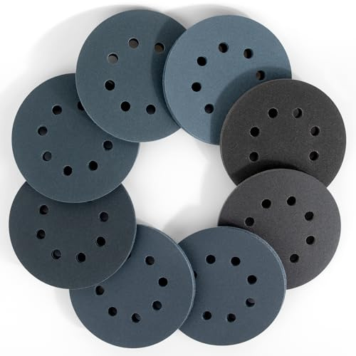 Viaky 80Pcs 125mm Wet Dry Sanding Discs, Hook and Loop Random Orbital Sander Pads 320 400 600 800 1000 1200 1500 2000 Grit | Silicon Carbide Sandpaper for Wood, Metal, Furniture & Auto Polishing