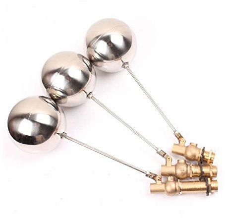 Válvula de flotador para depósito de agua, Válvula de flotador agua latón y acero inoxidable, macho, DN15, 1/2 BSP(Screw Length 60mm)