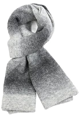 Kashmirscarf， 180 * 30 cm blå/grön regnbågsrandig ullhalsduk söt vinterhalsduk(Grey)