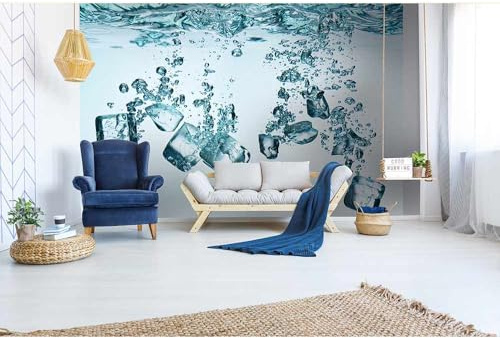 Fotomural CUBOS DE HIELO 375 x 250 cm | Papel Pintado Fotográfico - tejido no tejido | CALIDAD PREMIUM - HECHO EN LA UE - Incluye pegamento para papel tapiz