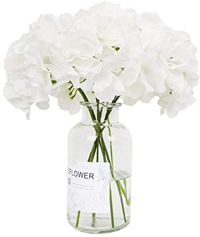 RENATUHOM Hortensie Künstliche Hortensien Künstliche Blume Hortensien Kunstblumen Hydrangea Hortensienköpfe Rispenhortensie Weiß Dekoration für Zuhause Garten Party Hochzeitsstrauß