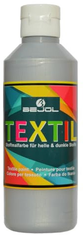 BEJOL 111209 - Textilfarbe silber 250ml - Stoffmalfarbe für helle und dunkle Stoffe