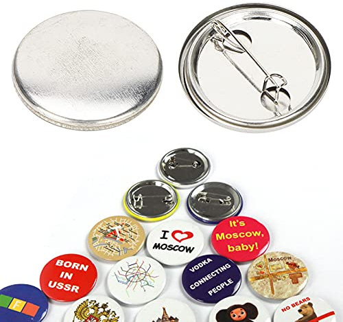 Blank Pin Button, 100 Stück Round Badge Making Supplies Clear Button Pin Badges Kit für DIY Handwerk Geschenke Souvenirs(32mm/1.3in)