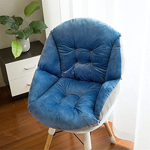 RAILONCH Niedriglehner Auflagen Stuhlauflage mit Halteband, Dicke Sitzkissen, Baumwolle Kristallsamt Auflagen Niederlehner Stuhlkissen für Indoor Uns Outdoor (Blau,40x48cm)