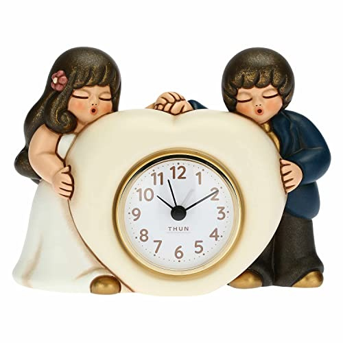 THUN - Orologio da Tavolo con Sposini - Ceramica, Meccanismo in Plastica - Living, Arredare la casa