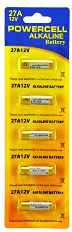POWERCELL Batterie Alcaline 27A 12V Confezione da 20 Pile MN27 LR27 WE27A L828 V27GA GP27A per Telecomandi Cancello Sensori Antifurto Allarme Campanello